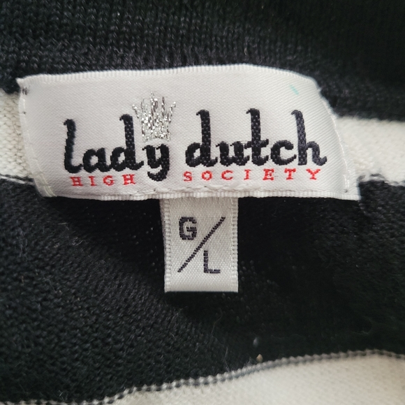 Lady Dutch High Society womans striped cardigan. Size large. - Picture 5 of 6